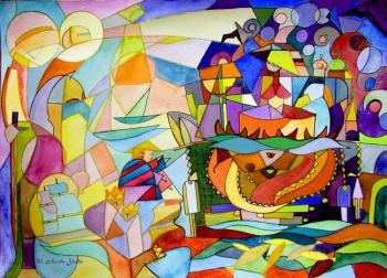 Falling of Babylon (Color Glass). Ageeva-Usova Irina