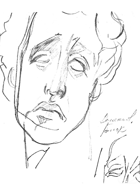 Vrublevski Yuri. A sketch for a portrait. Alexander Blok, 77