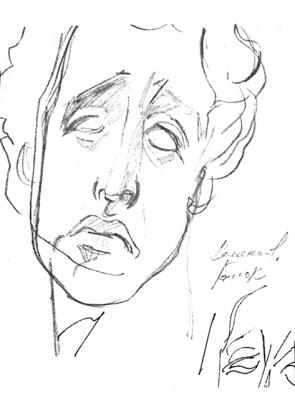 A sketch for a portrait. Alexander Blok, 77. Vrublevski Yuri