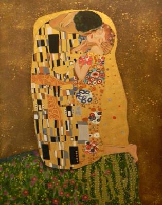 Copy of Klimts picture Kiss. Morozov Anatoliy
