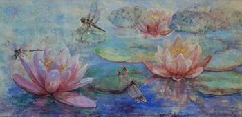 Dragonflies and water lilies. Podgaevskaya Marina