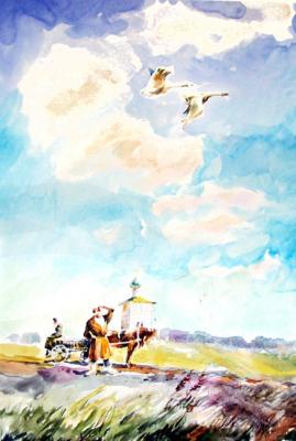 Flying cranes. Chistyakov Yuri