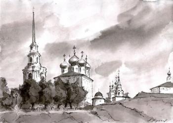 Sketch of old Russian architecture
