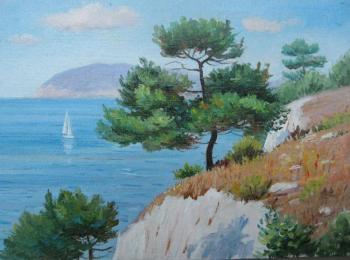 Pine trees over the sea. Chernyshev Andrei