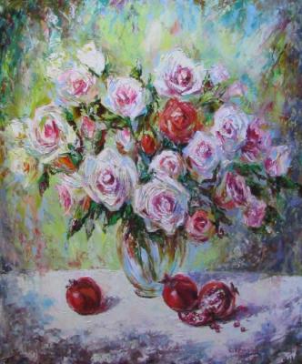 Roses and pomegranates. Kruglova Svetlana