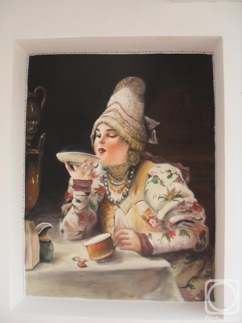 Guzva Ludmila. Over Tea (K. Makovsky)