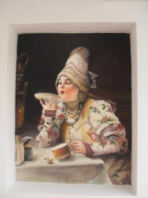 Over Tea (K. Makovsky). Guzva Ludmila