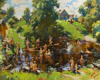 Bathing in the river Onega. Lukash Anatoliy