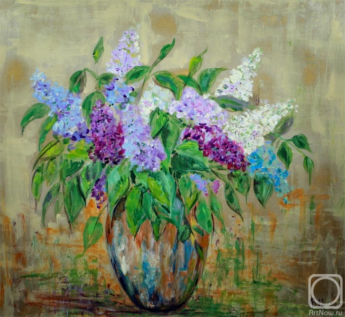 Volkhonskaya Liudmila. Lilac in a ceramic vase