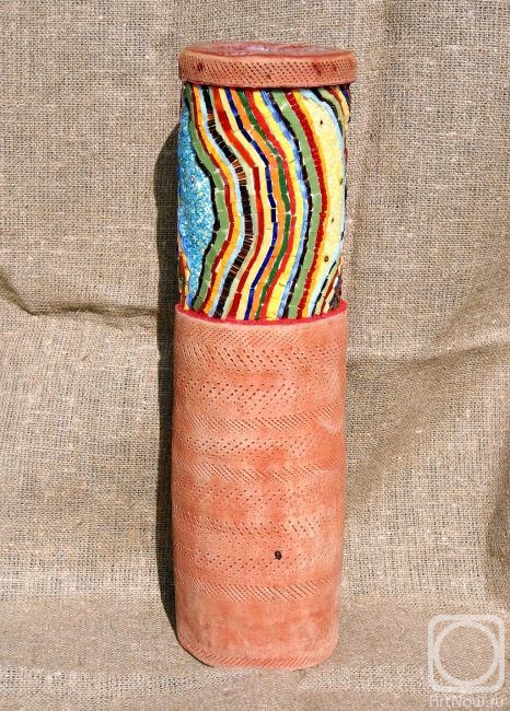 Izmailova Natalia. Mosaic Vase - Cylinder of a series of "Clown bell"
