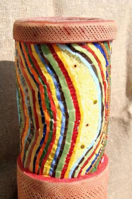Mosaic Vase - Cylinder of a series of "Clown bell" (Millefiori). Izmailova Natalia