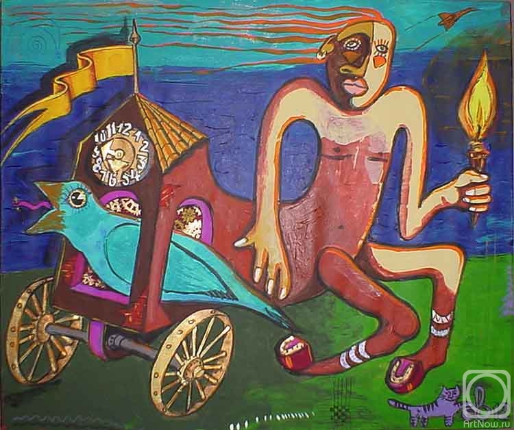 Yevdokimov Sergej. Centaur clock with cuckoo and lighting