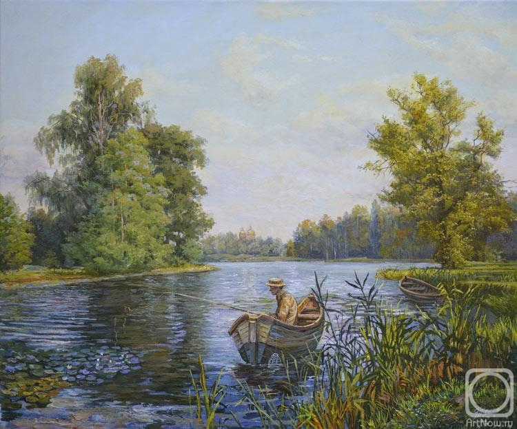 Panov Eduard. Fisherman on the river