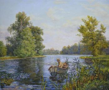 Fisherman on the river. Panov Eduard