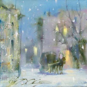 On a snowy street. Orlov Dmitriy