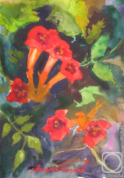 Pohomov Vasilii. "Flames in the shadow" sketch