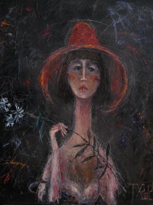 Lidka in a red hat. Hramov Timofei