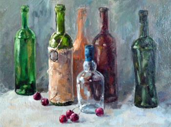 Bottles and cherries. Gerasimova Natalia