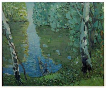Birches and reflection. Arepyev Vladimir