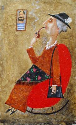 My grandmother smokes a pipe. Yanin Alexander
