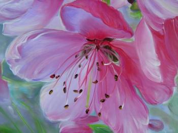 Peach blossoms (fragment). Ostraya Elena