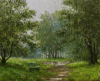 Rain in a deserted park. Konturiev Vaycheslav