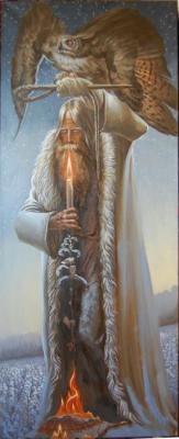 The old man with an eagle-owl