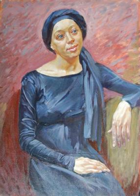 The portret of Arina in blue. Dobrovolskaya Gayane