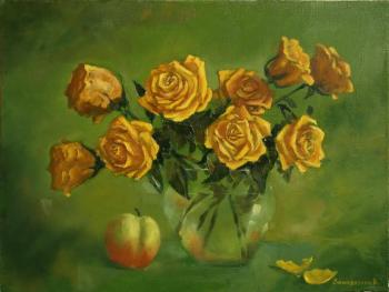 Roses with a peach