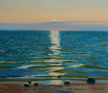 Sunset on the sea. August