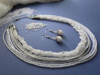 Set of jewelry "White snow". Lavrova Elena