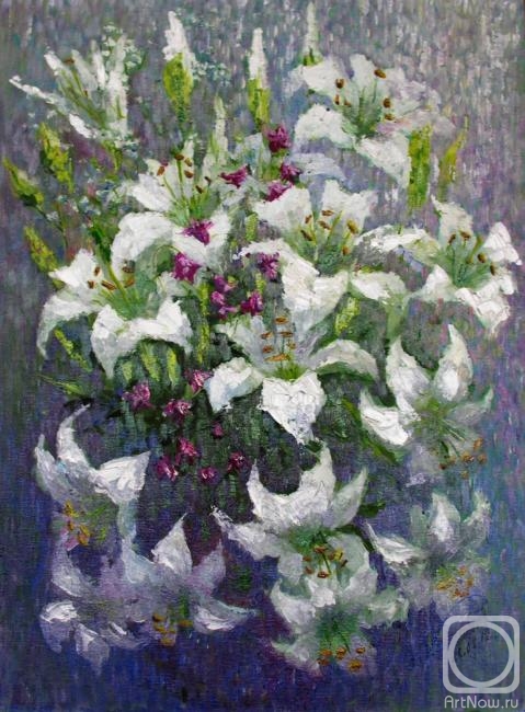 Konturiev Vaycheslav. White lilies with rain