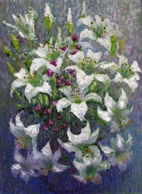 White lilies with rain. Konturiev Vaycheslav