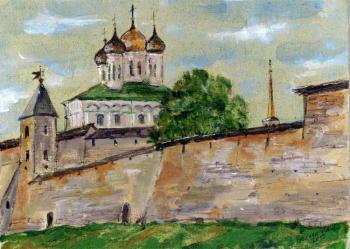 Walls of the Pskov Kremlin. Volkhonskaya Liudmila