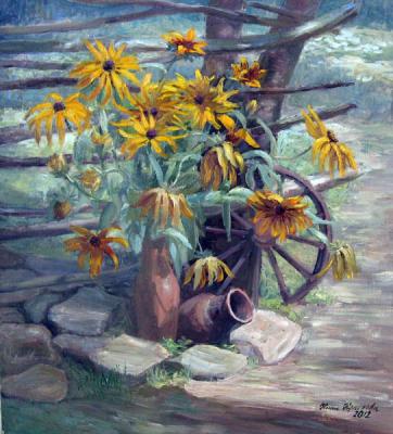 Painting sunflower. Krasnova Nina