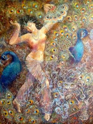 Dance with peacocks. Golubeva Marianna