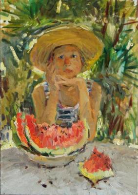 Portrait with watermelon. Khvastunova Alla