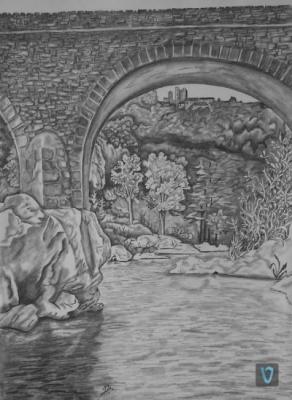 Barutel bridge of river Ardeche