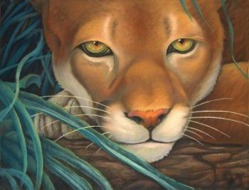 Puma pastel portrait