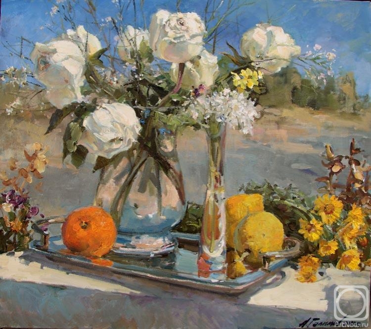 Galimov Azat. Still life with white roses. Cyprus