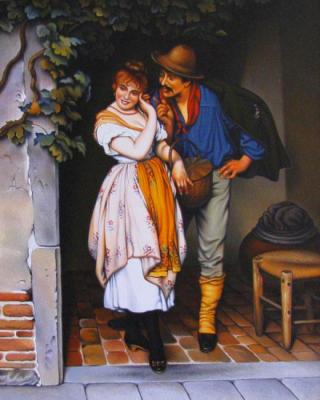 Copy of Eugene de Blaas "The suitor" (1887). Epifanov Pavel