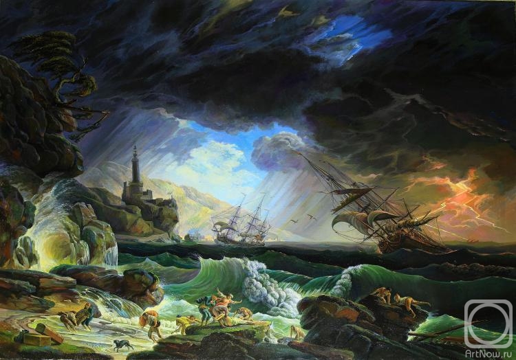 Sergeev Sergey. Claude-Joseph Vernet. A Shipwreck in Stormy Seas