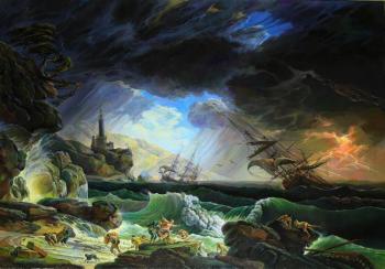 Claude-Joseph Vernet. A Shipwreck in Stormy Seas