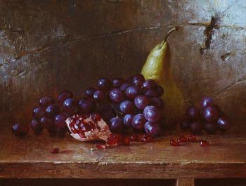 Pear, grapes and pomegranate