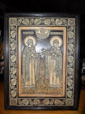 Piankov Alexsandr . Icon of St. Peter and Fevronia