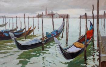 Venice. Gondolas at the pier. Evdokimov Alexey