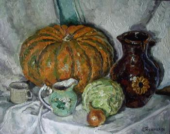 Still life with pumpkin and krink. Yaguzhinskaya Anna