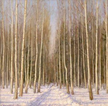The road in the winter forest. Gaiderov Michail