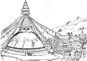 And this is the Bodnath Stupa. Bychenko Tatiana
