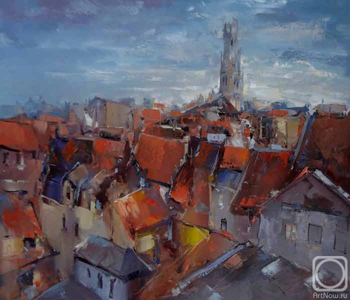 Lityshev Vladimir. Roofs of Bruges